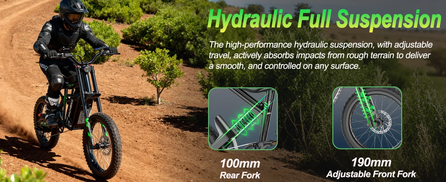 R3 50MPH Electric Dirt Bike 60V25Ah 1500Wh Battery 6000W Electric Bike Max 50Miles Ebike 19" Motorcycle Dual Hydraulic Brake