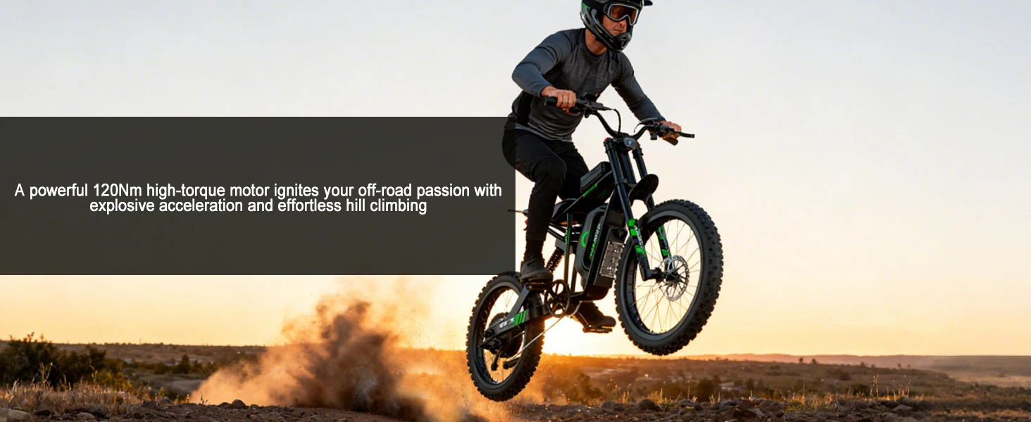 R3 50MPH Electric Dirt Bike 60V25Ah 1500Wh Battery 6000W Electric Bike Max 50Miles Ebike 19" Motorcycle Dual Hydraulic Brake