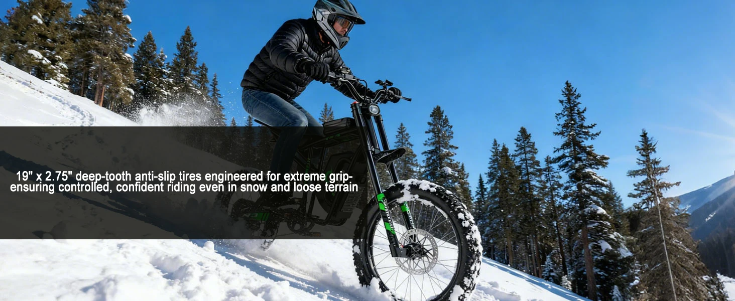 R3 50MPH Electric Dirt Bike 60V25Ah 1500Wh Battery 6000W Electric Bike Max 50Miles Ebike 19" Motorcycle Dual Hydraulic Brake