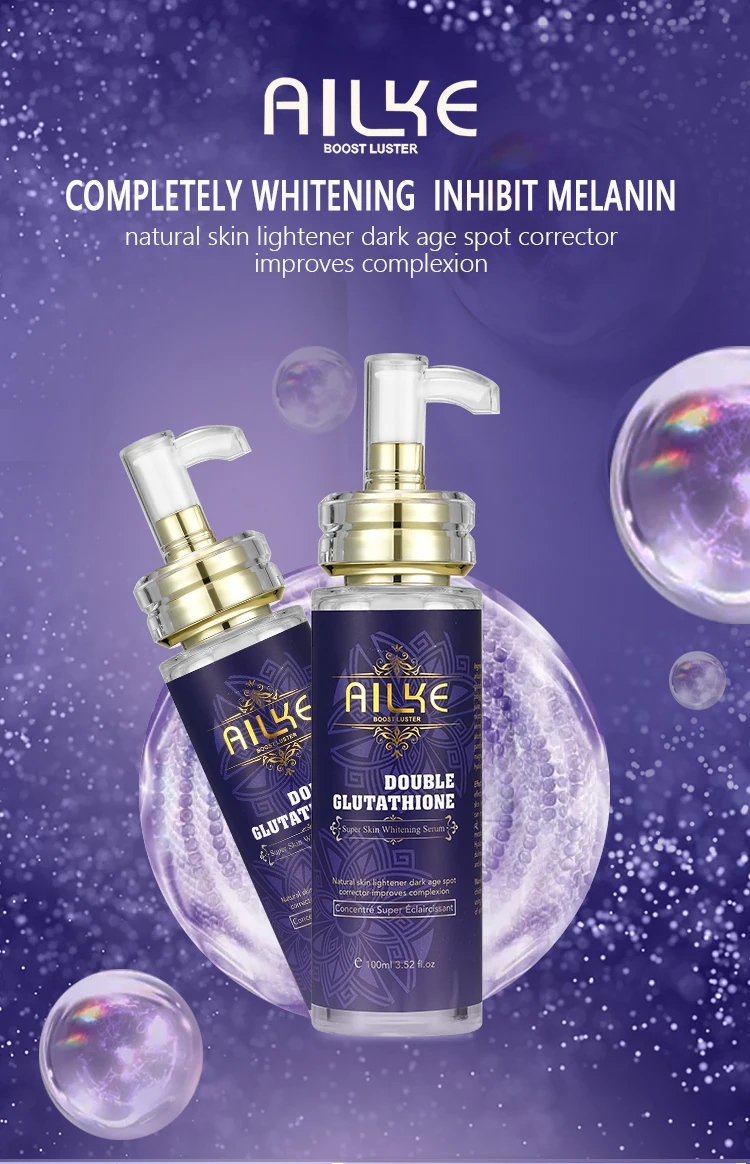 AILKE Double Glutathione Whitening Essence, Moisturizing, Removes Dark Spots, Even Skin Tone Serum For All Skin Types, 100ml