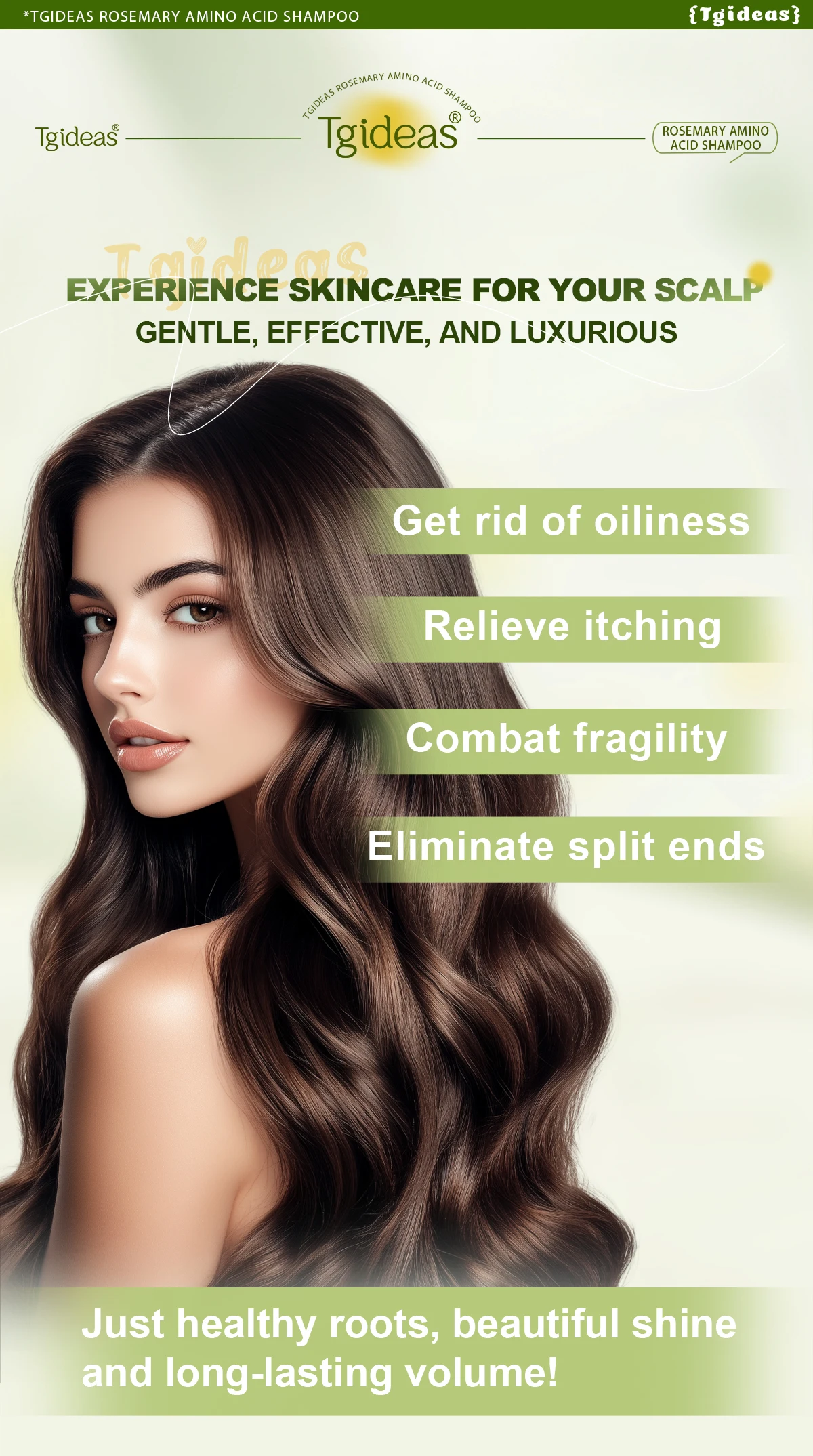 Tgideas Rosemary Batana Oil Shampoo - Promotes Hair Growth, Strengthens Hair Strands, Cleanses Hair, Contains Natural Extracts to