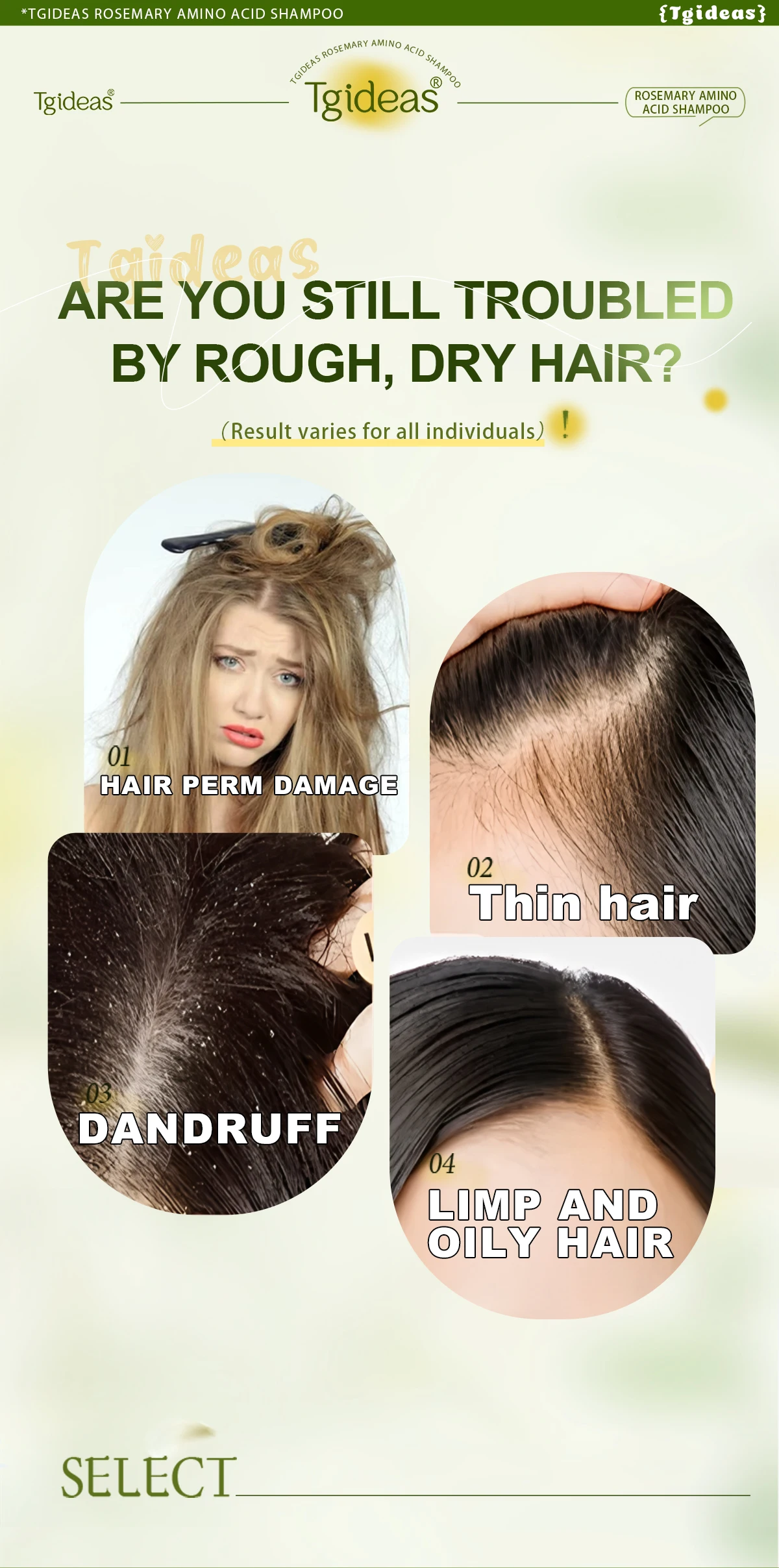 Tgideas Rosemary Batana Oil Shampoo - Promotes Hair Growth, Strengthens Hair Strands, Cleanses Hair, Contains Natural Extracts to