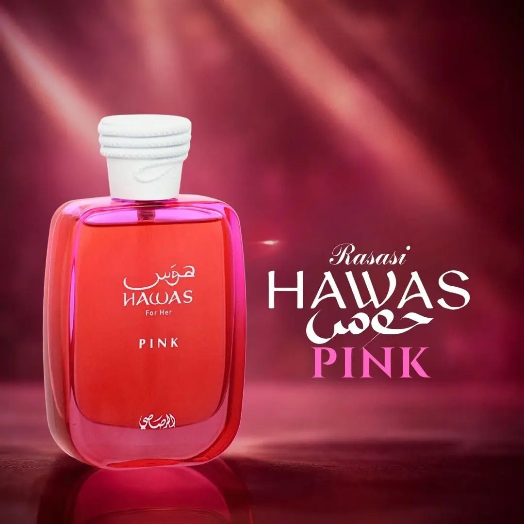Rasasi Hawas Pink Women’s EDP – Floral Fruity Gourmand, Cotton Candy Marshmallow, 3.4 fl oz / 100 ml