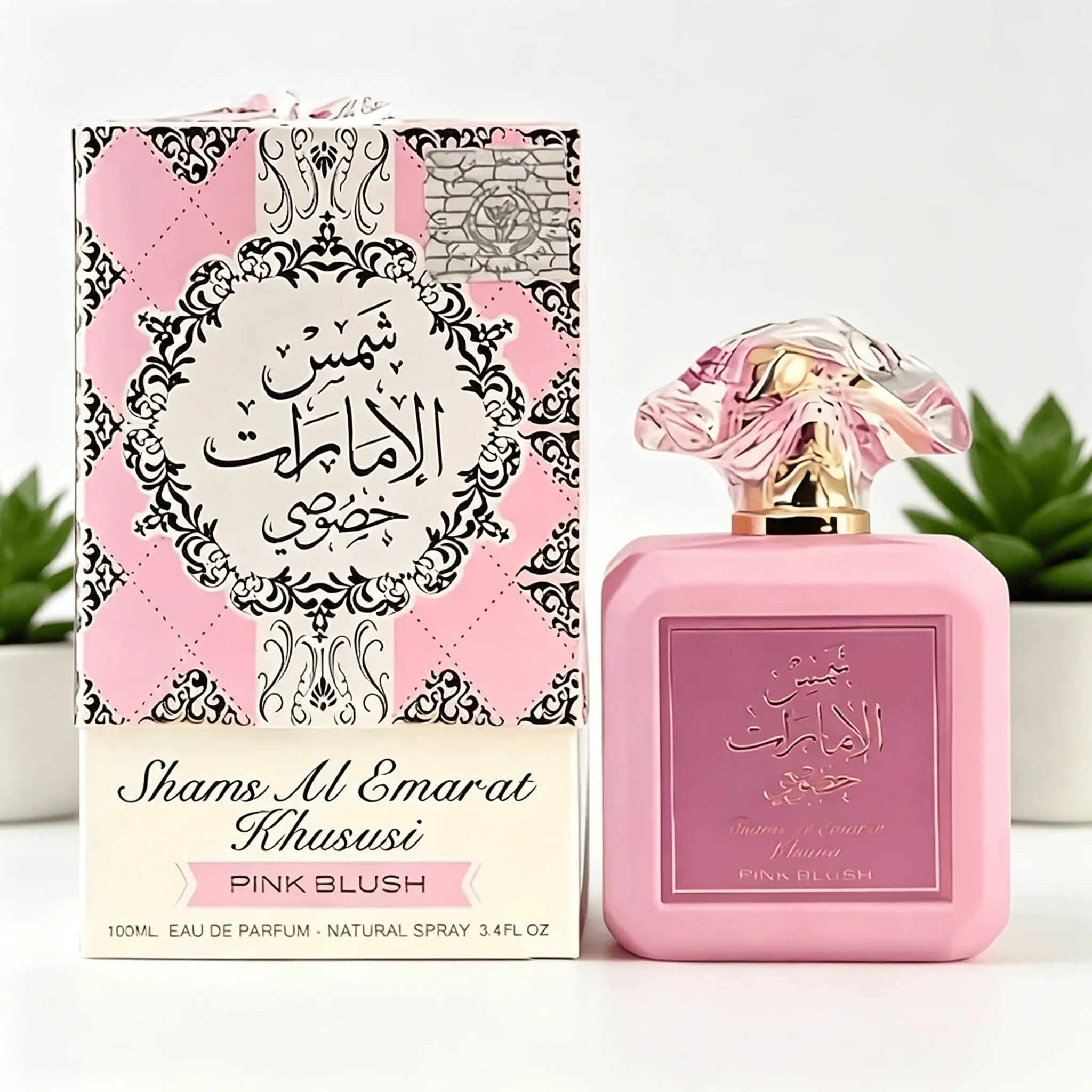 ARD AL ZAAFARAN Pink Blush Eau De Parfum 100ML With Original Gift Box Long Lasting Soft Sweet Floral Vanilla Musk Fragrance Women Perfume Matte Pink Square Bottle Crystal Petal Cap Romantic Scent Wedding Anniversary Gift for Ladies