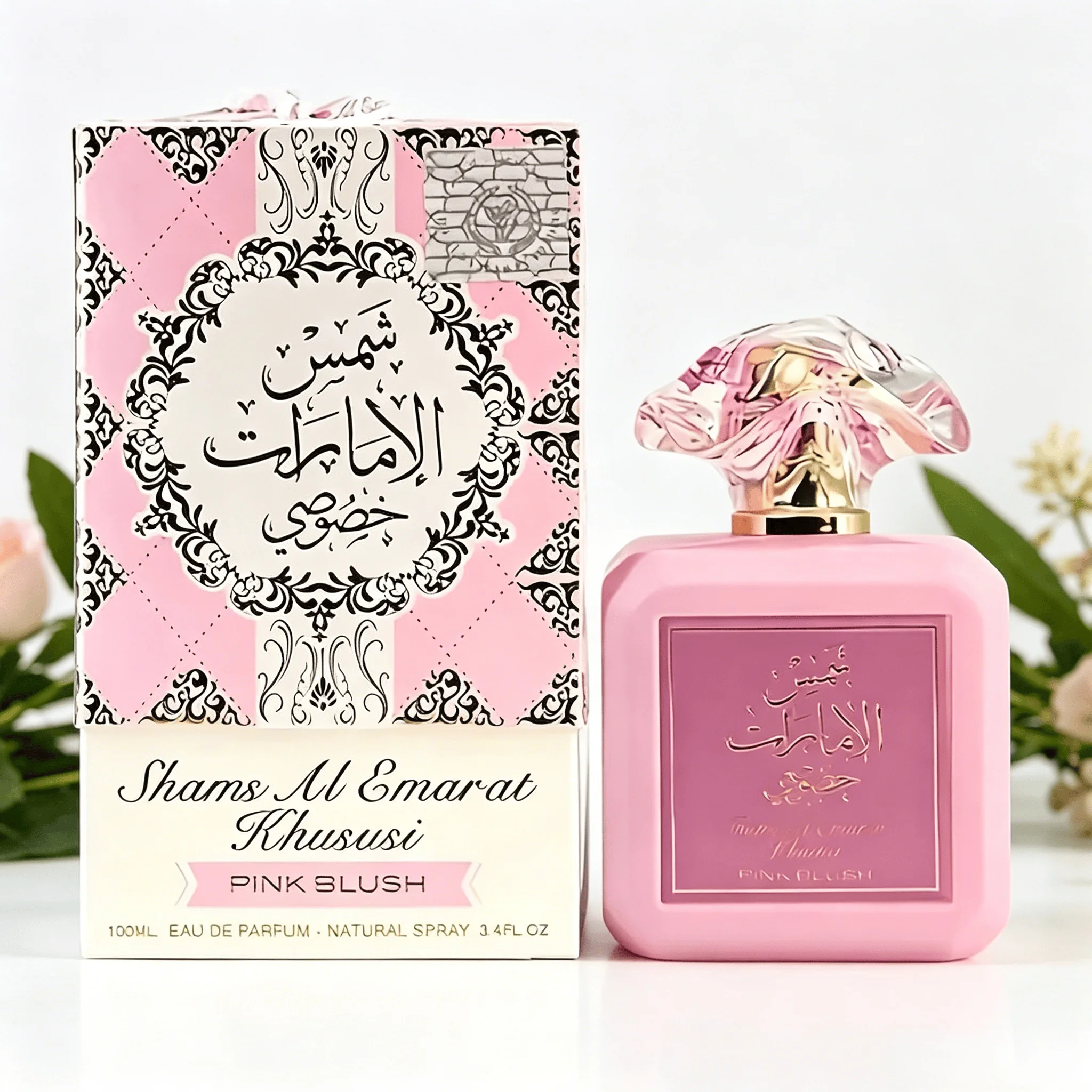 ARD AL ZAAFARAN Pink Blush Eau De Parfum 100ML With Original Gift Box Long Lasting Soft Sweet Floral Vanilla Musk Fragrance Women Perfume Matte Pink Square Bottle Crystal Petal Cap Romantic Scent Wedding Anniversary Gift for Ladies