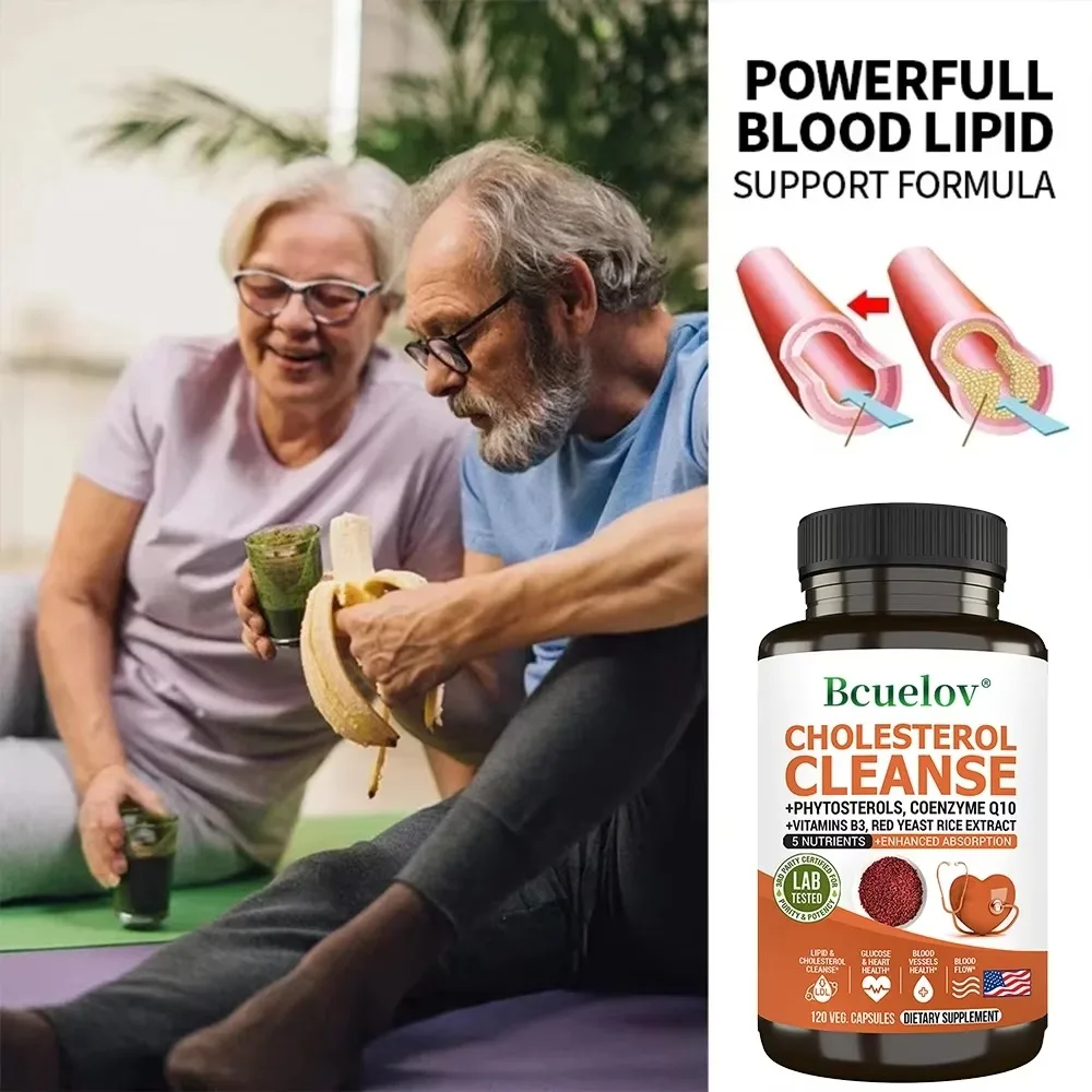 Niacinamide, Red Yeast Rice, Black Pepper Extract, Cholesterol Cleanser - Helps Lower Cholesterol Levels, 120 Capsules