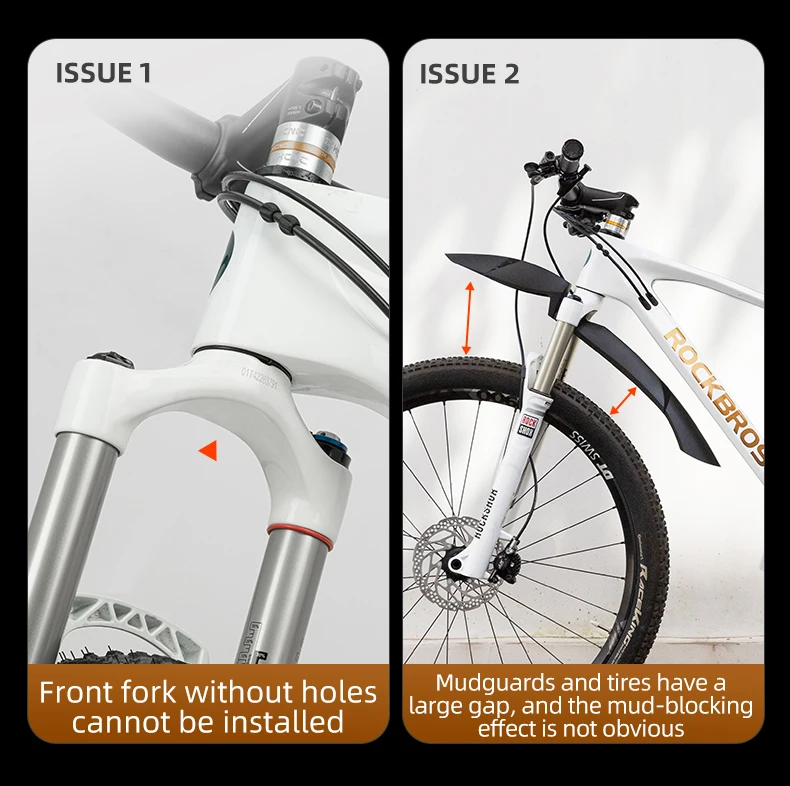 ROCKBROS Bicycle Mudguard Mountain Bike Fenders Widen Quick Release 26-29 Inch Bike Durable Adjustable Fender Bicycle Accessary