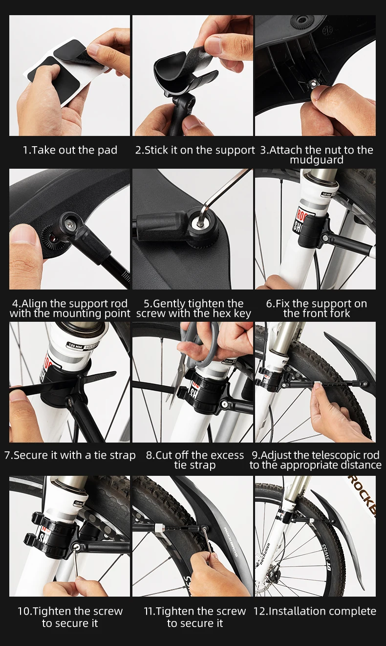 ROCKBROS Bicycle Mudguard Mountain Bike Fenders Widen Quick Release 26-29 Inch Bike Durable Adjustable Fender Bicycle Accessary