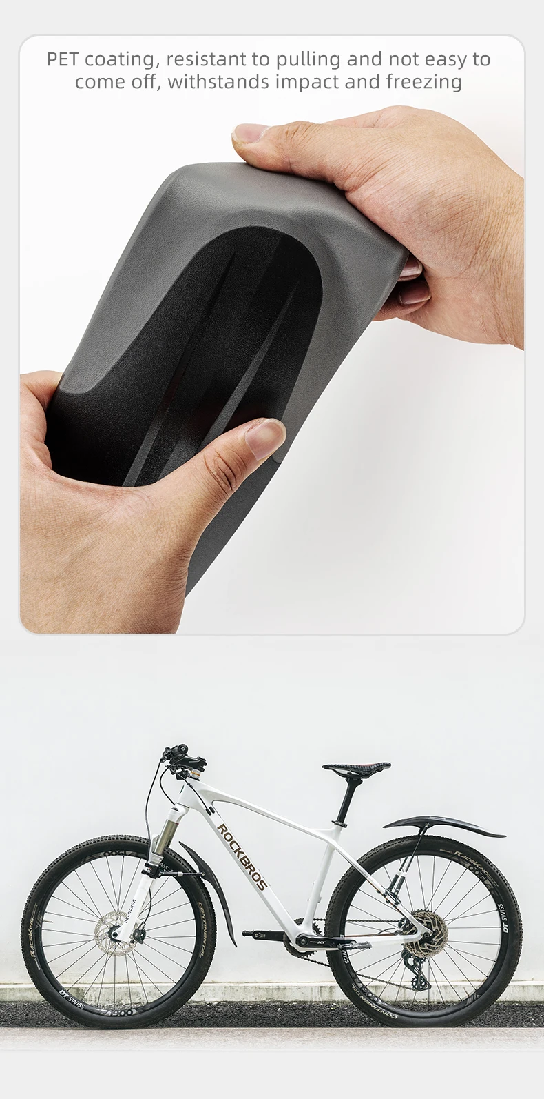 ROCKBROS Bicycle Mudguard Mountain Bike Fenders Widen Quick Release 26-29 Inch Bike Durable Adjustable Fender Bicycle Accessary