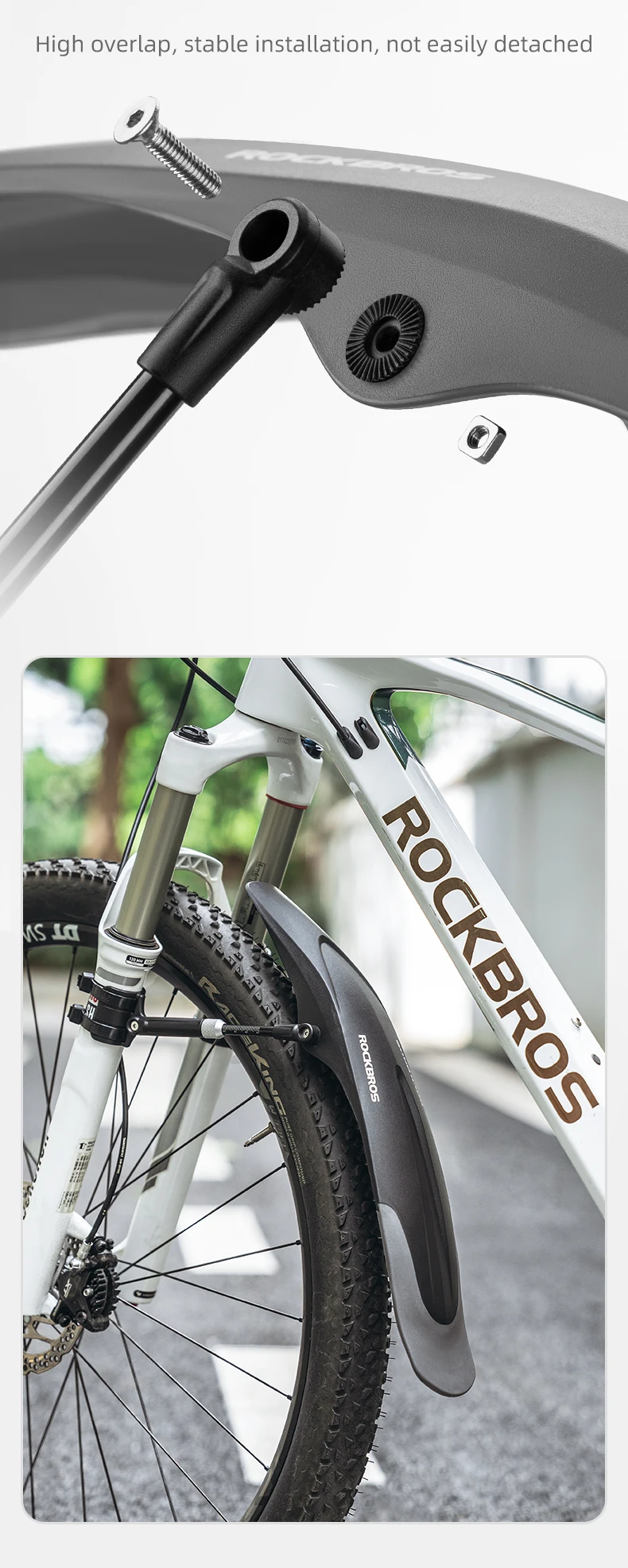 ROCKBROS Bicycle Mudguard Mountain Bike Fenders Widen Quick Release 26-29 Inch Bike Durable Adjustable Fender Bicycle Accessary