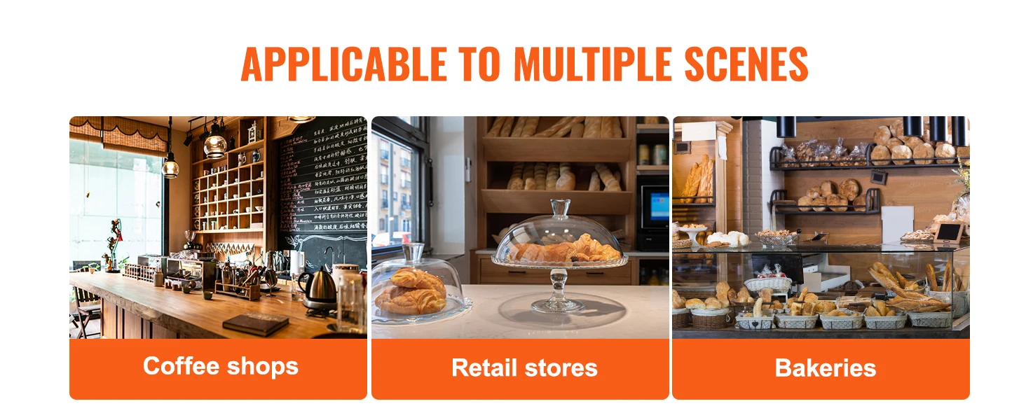SucceBuy 2/3-Tier Commercial Acrylic Pastry Bakery Display Case with Rear Door Access & Removable Shelves for Donut Bagels Cake