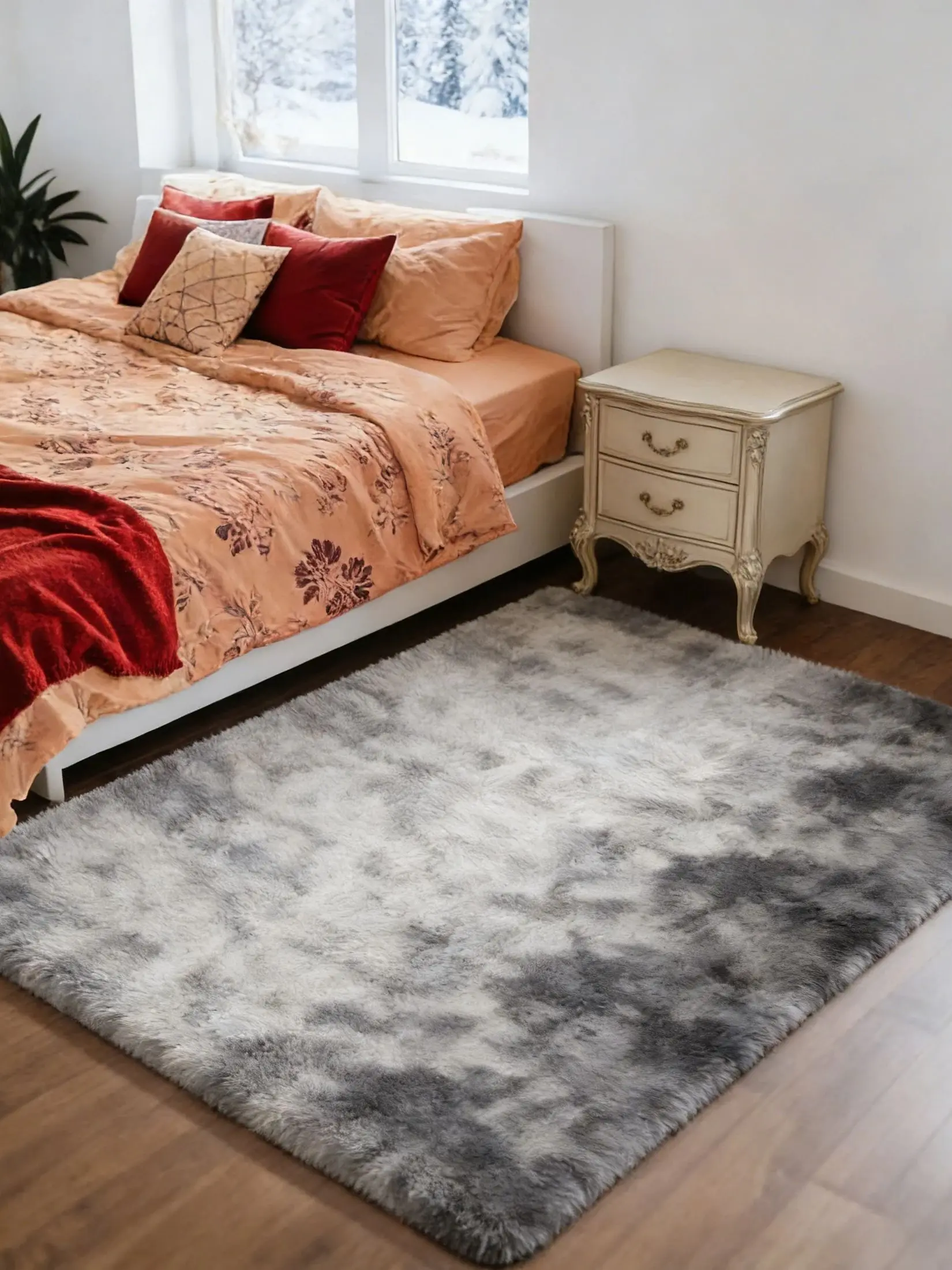 6x9 Ft Large Shag Rugs for Living Room Decor, Tie-Dyed Ultra Soft Fluffy Furry Area Rugs for Bedroom Indoor Floor, Aesthetic Rug