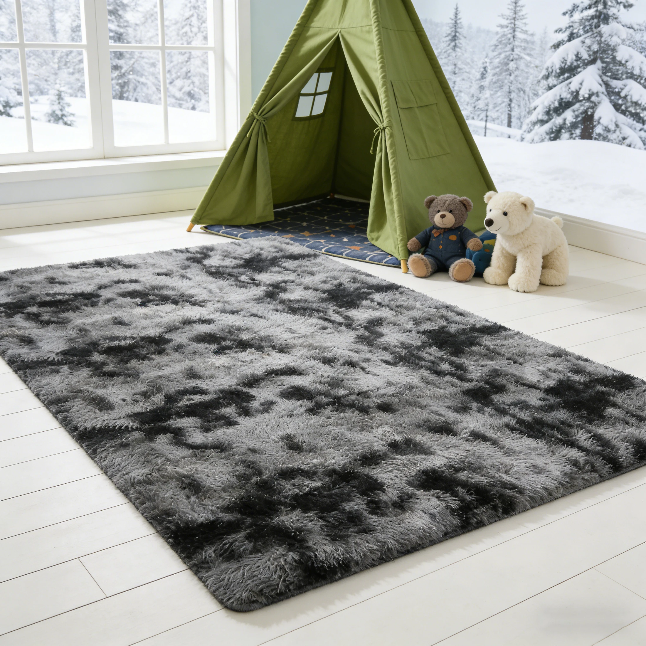 6x9 Ft Large Shag Rugs for Living Room Decor, Tie-Dyed Ultra Soft Fluffy Furry Area Rugs for Bedroom Indoor Floor, Aesthetic Rug