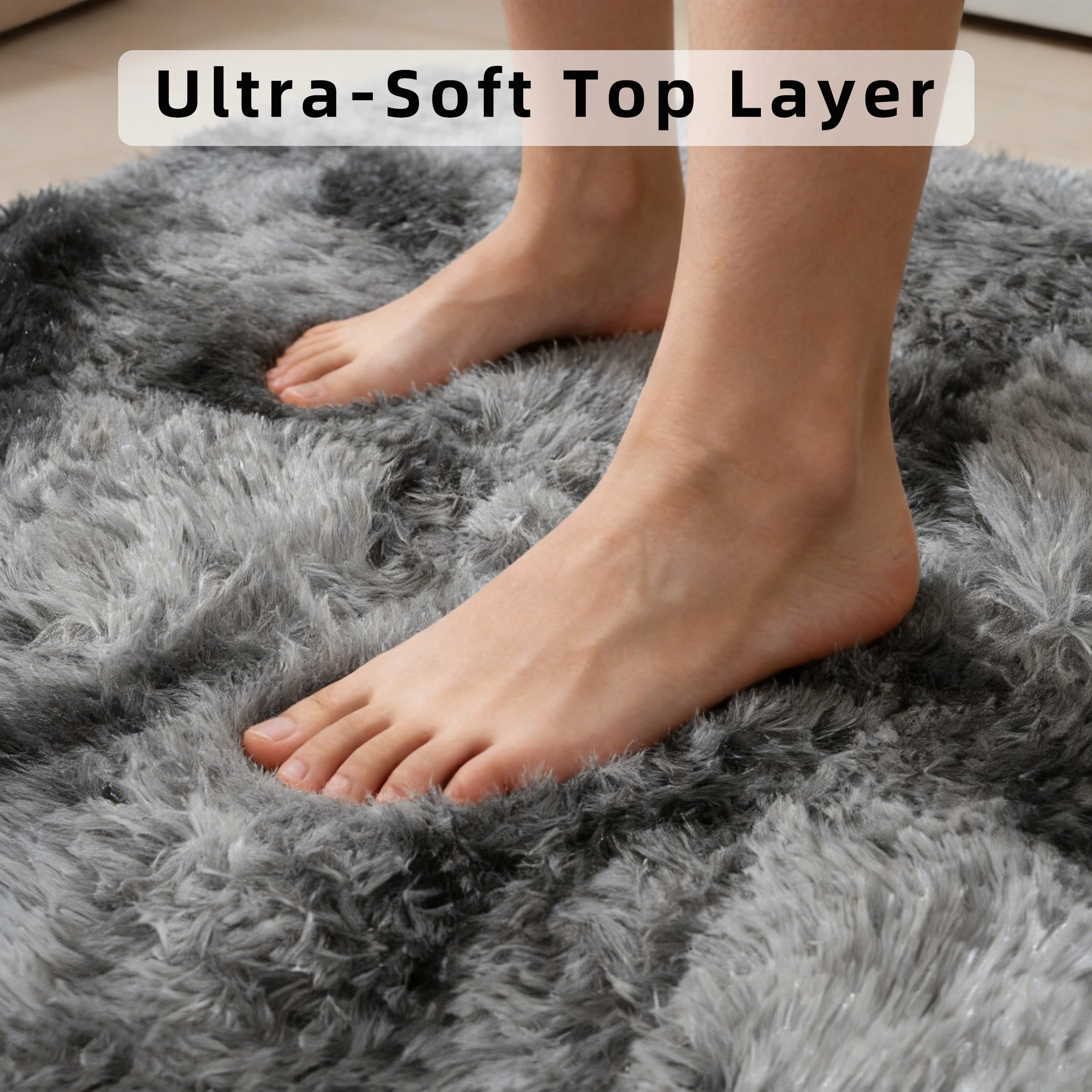 6x9 Ft Large Shag Rugs for Living Room Decor, Tie-Dyed Ultra Soft Fluffy Furry Area Rugs for Bedroom Indoor Floor, Aesthetic Rug