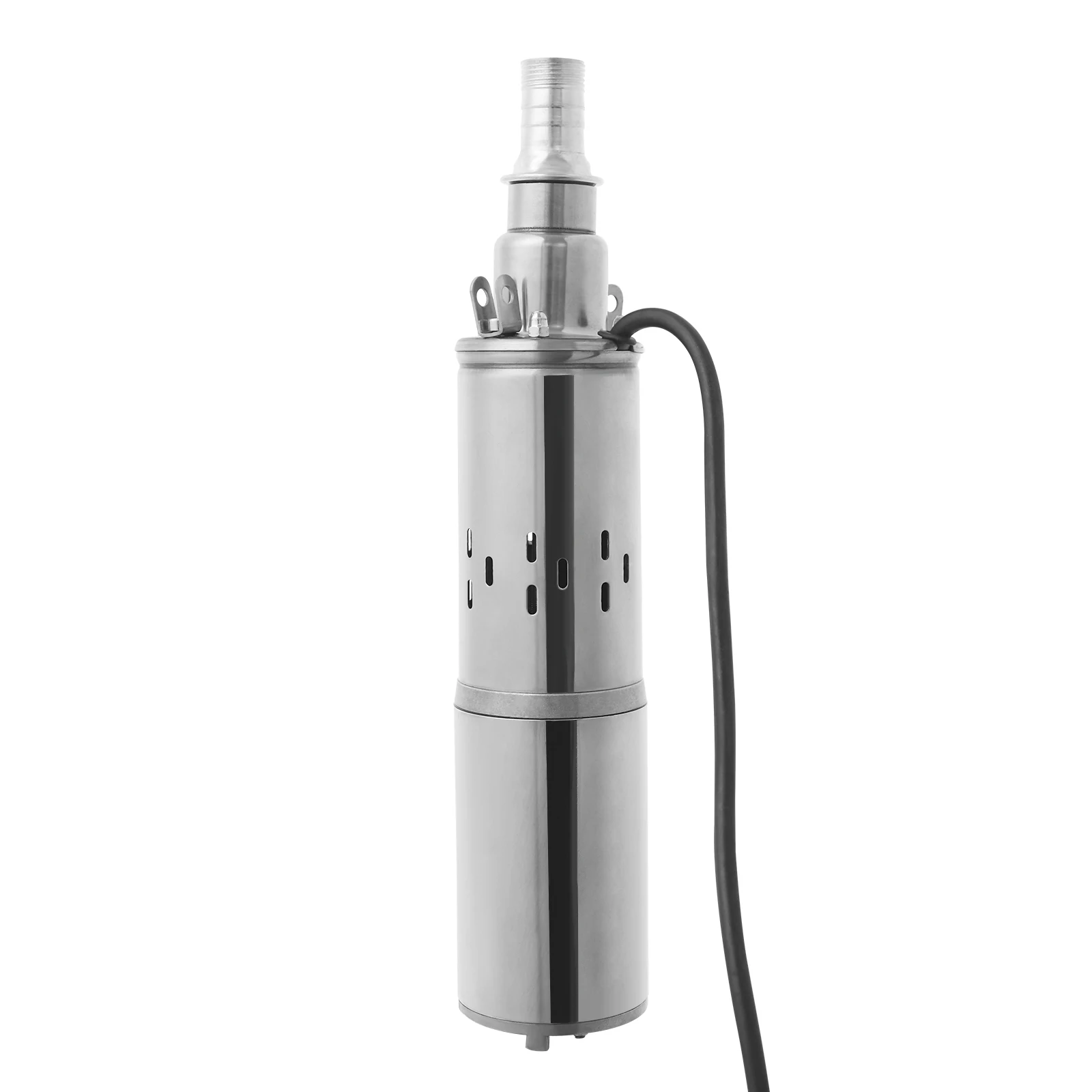 12V Solar Water Pump 180W 98ft Lift Stainless Steel Submersible Pump IP68 Waterproof for Deep Well Pond Irrigation Off-Grid Use