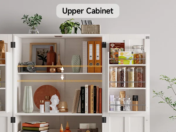 6 Door Kitchen Pantry Cabinet Pantry Storage Cabinet with Shelves, 71" Tall Farmhouse Freestanding Pantry for Kitchen