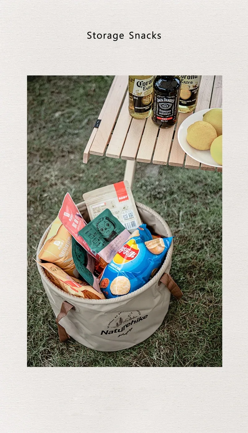 Naturehike Handheld Bucket Outdoor Foldable Waterproof Bucket Portable Multifunctional Travel Camping Fishing Storage Bucket