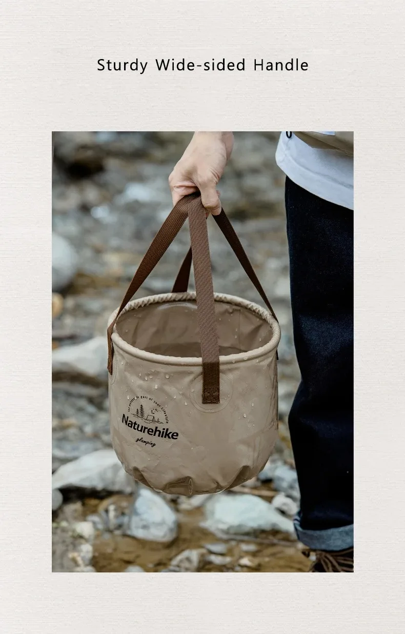 Naturehike Handheld Bucket Outdoor Foldable Waterproof Bucket Portable Multifunctional Travel Camping Fishing Storage Bucket