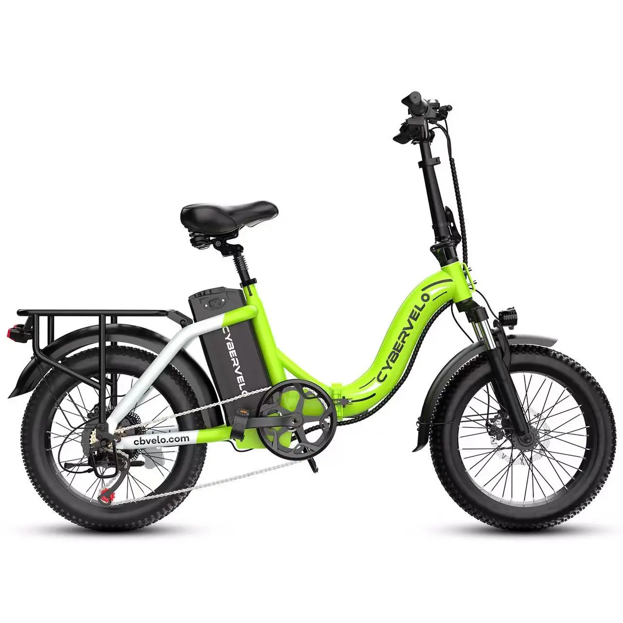 Cybervelo 1000W Electric Bike for Adults 48V 20.8Ah Large Removable Battery Foldable 20 Inch Fat Tire Urban Commuting Mars700