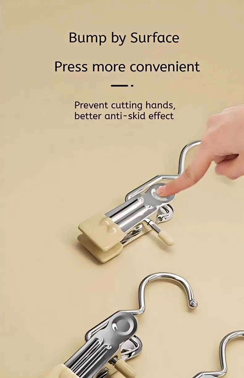 Multifunctional Clothespin Hanger Clothes Hook Buckle Metal Stainless Steel Hat Skirt Trouser Clip Clothing Wardrobe Storage