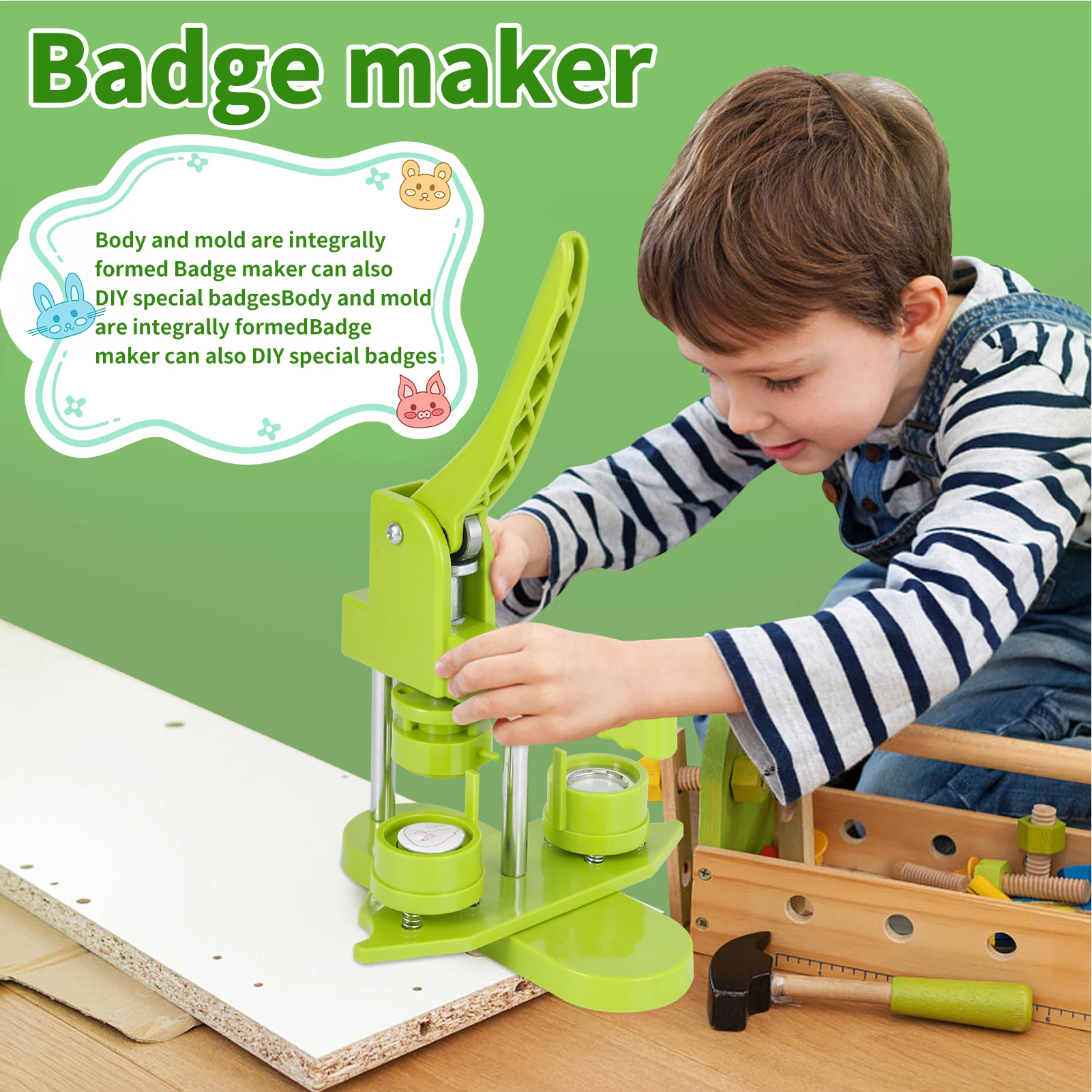 Button Maker Machine, 32mm Installation-Free DIY Pin Button Maker Press Machine Kit Unique Design Easy to Operate