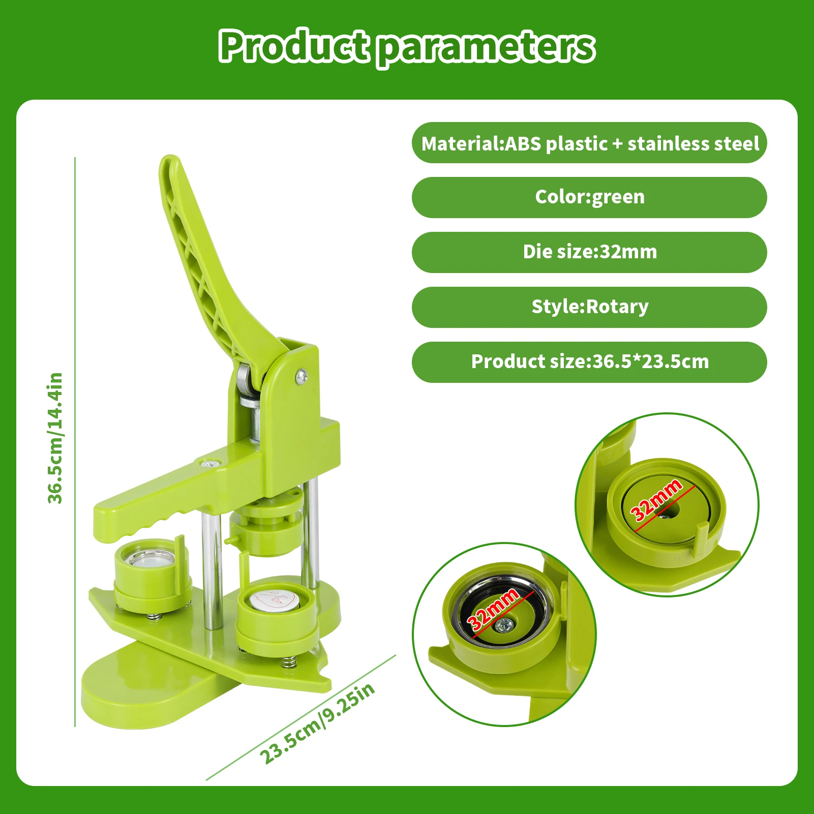 Button Maker Machine, 32mm Installation-Free DIY Pin Button Maker Press Machine Kit Unique Design Easy to Operate