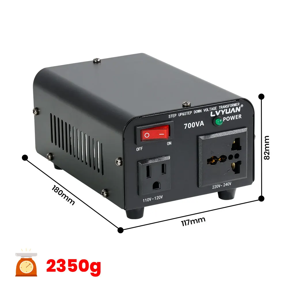 Lvyuan Voltage Converter Transformer 700VA/3500VA/6000VA Heavy Duty Step Up/Down Transformer with US&UN Outlet 5V USB Port