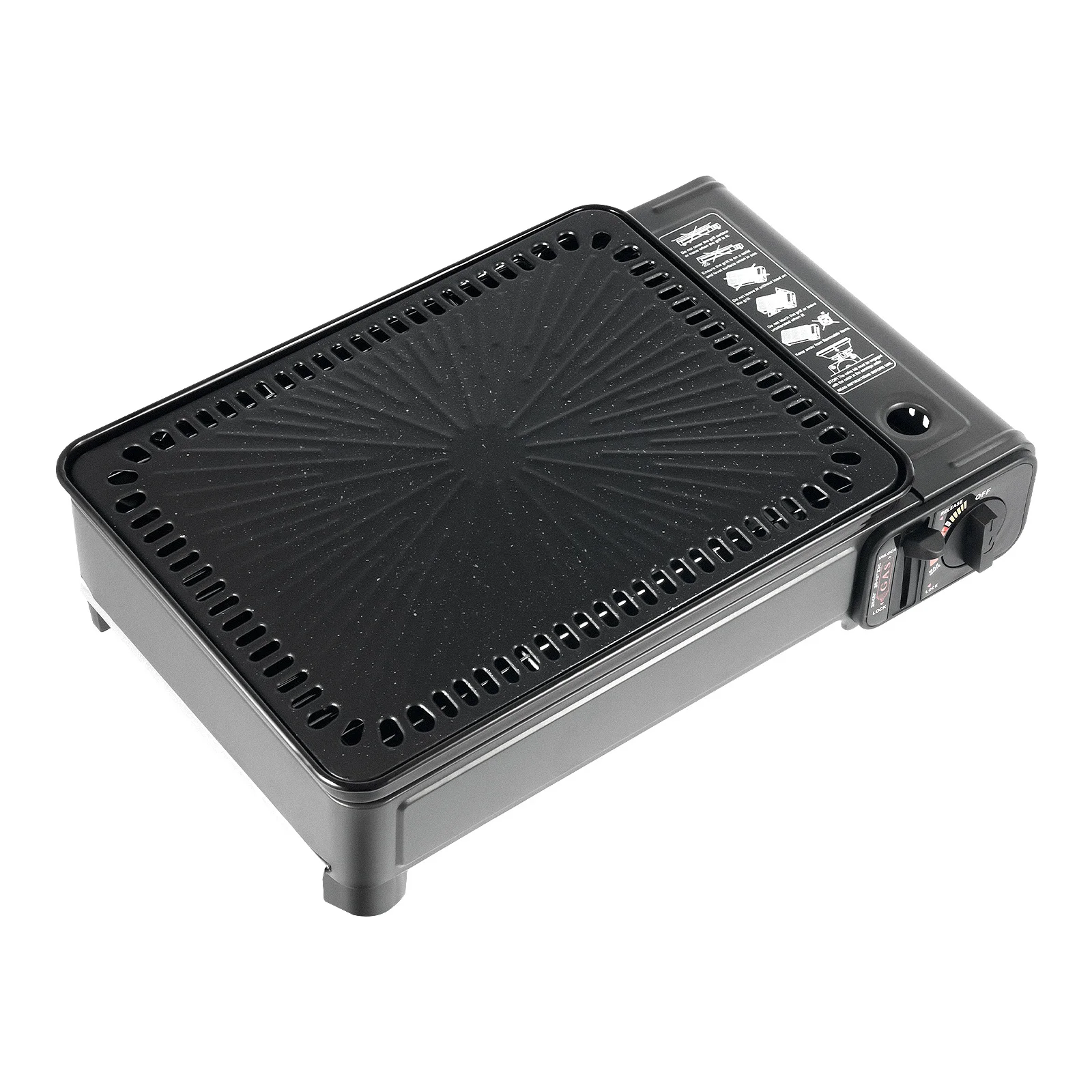 Portable Camping Grill Gas Stove, Butane Gas Burning Grill, Barbecue Grill Cooker for Ooutdoor Grilled Meat, Vegetables