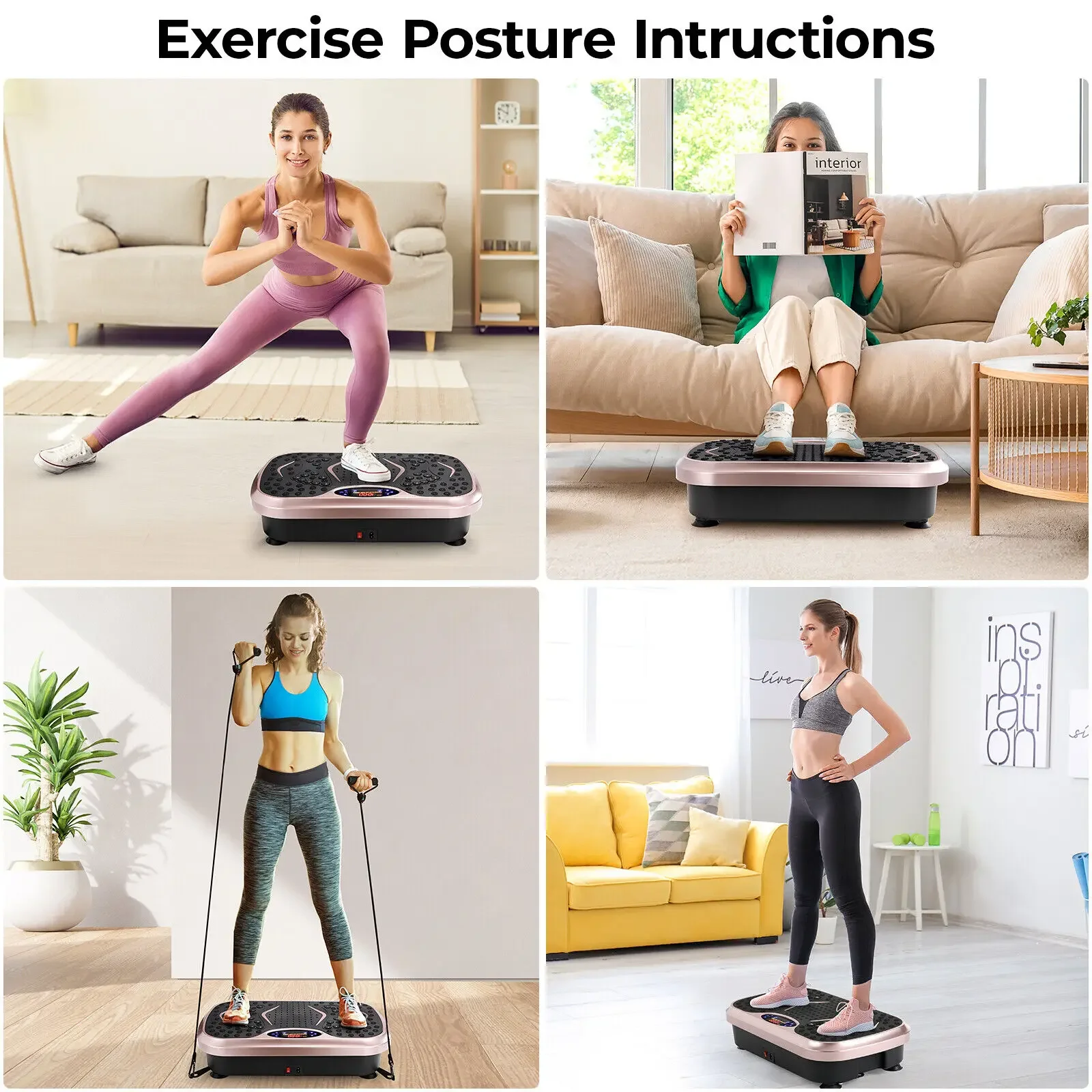 Vibration Plate Exercise Machine Whole Body Workout Fitness 3D Vibration Platform Whole Body Vibration Machine for Home Fitness