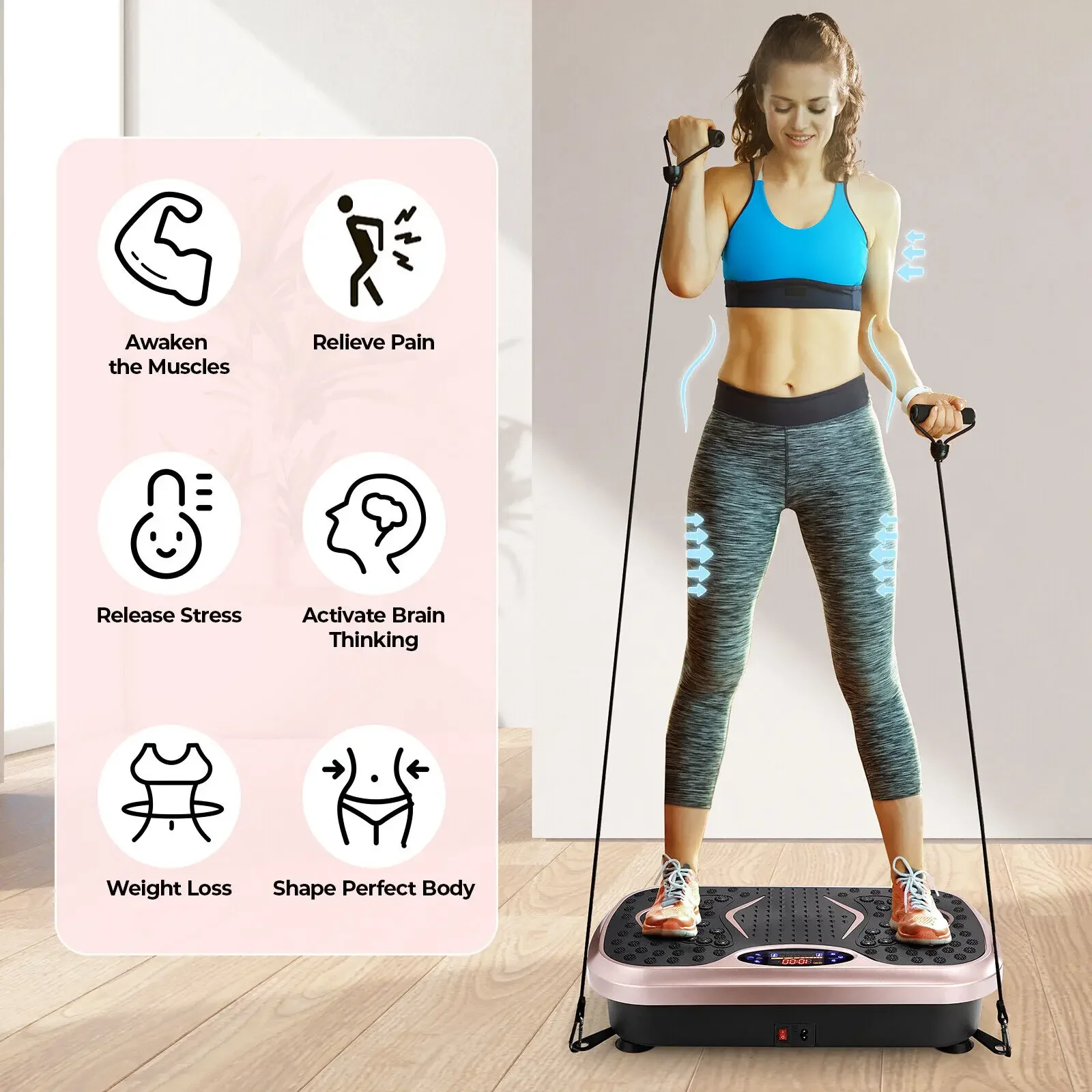 Vibration Plate Exercise Machine Whole Body Workout Fitness 3D Vibration Platform Whole Body Vibration Machine for Home Fitness