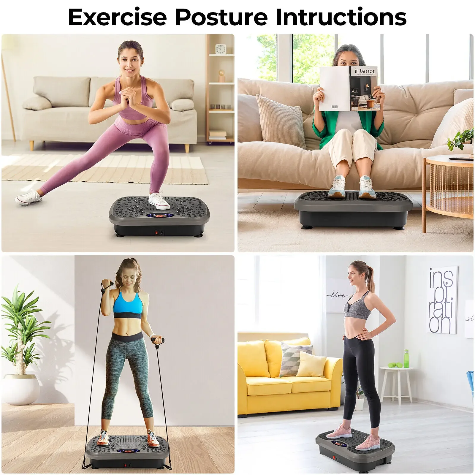 Vibration Plate Exercise Machine Whole Body Workout Fitness 3D Vibration Platform Whole Body Vibration Machine for Home Fitness