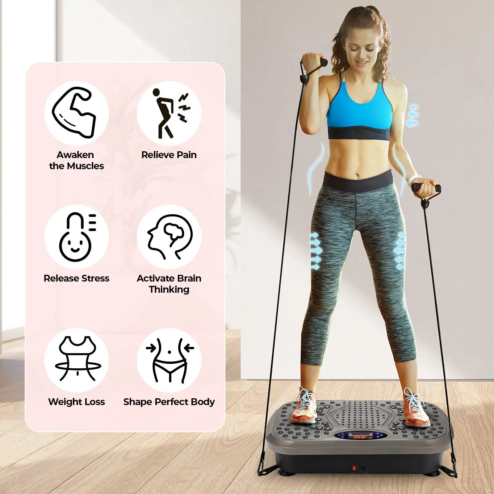 Vibration Plate Exercise Machine Whole Body Workout Fitness 3D Vibration Platform Whole Body Vibration Machine for Home Fitness