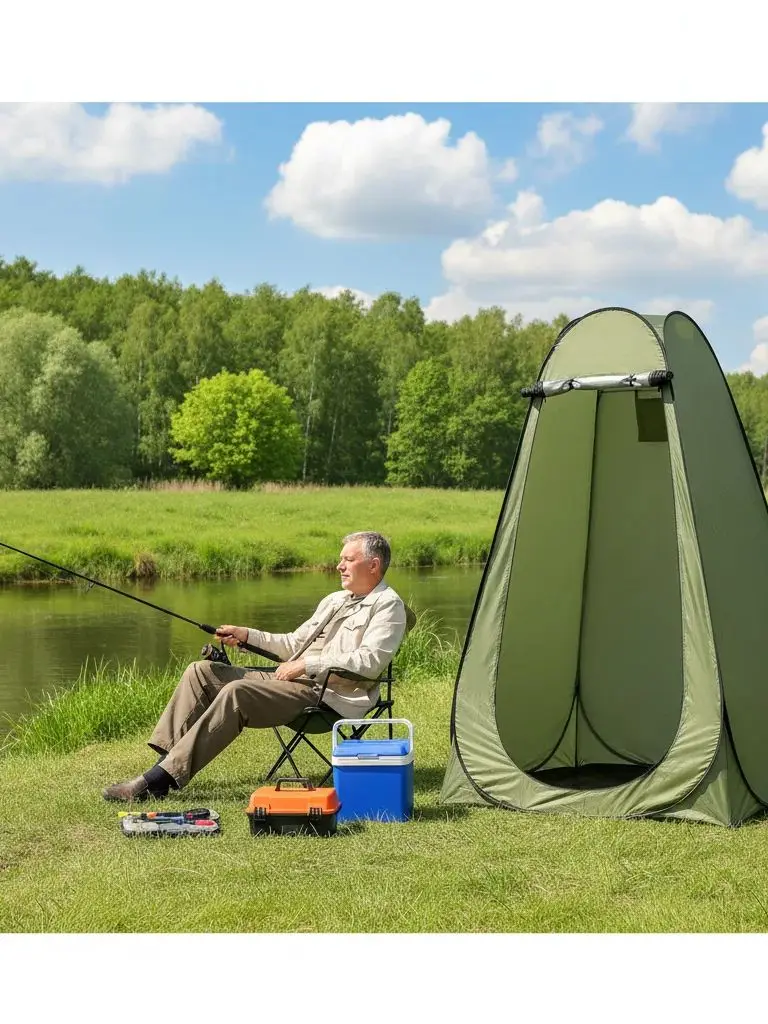 Portable Toilet Tent for Hiking Outdoor Camping Privacy Shelter Waterproof 1.2×1.2×1.9m for Hiking Picnics Fishing Camping