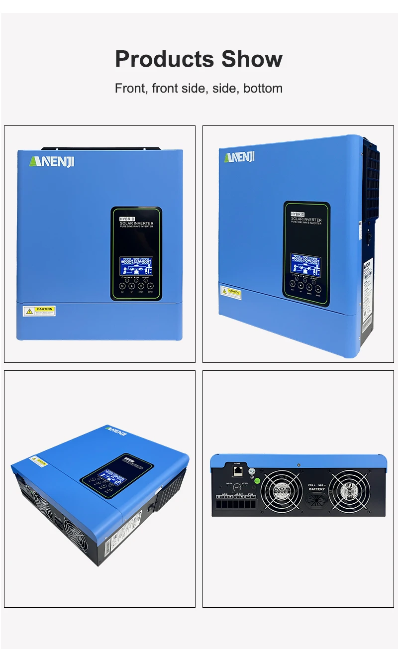 24V 3000W 120V off grid solar inverter 4000W maximum PV input pure sine wave built-in 100A MPPT hybrid inverter US stock