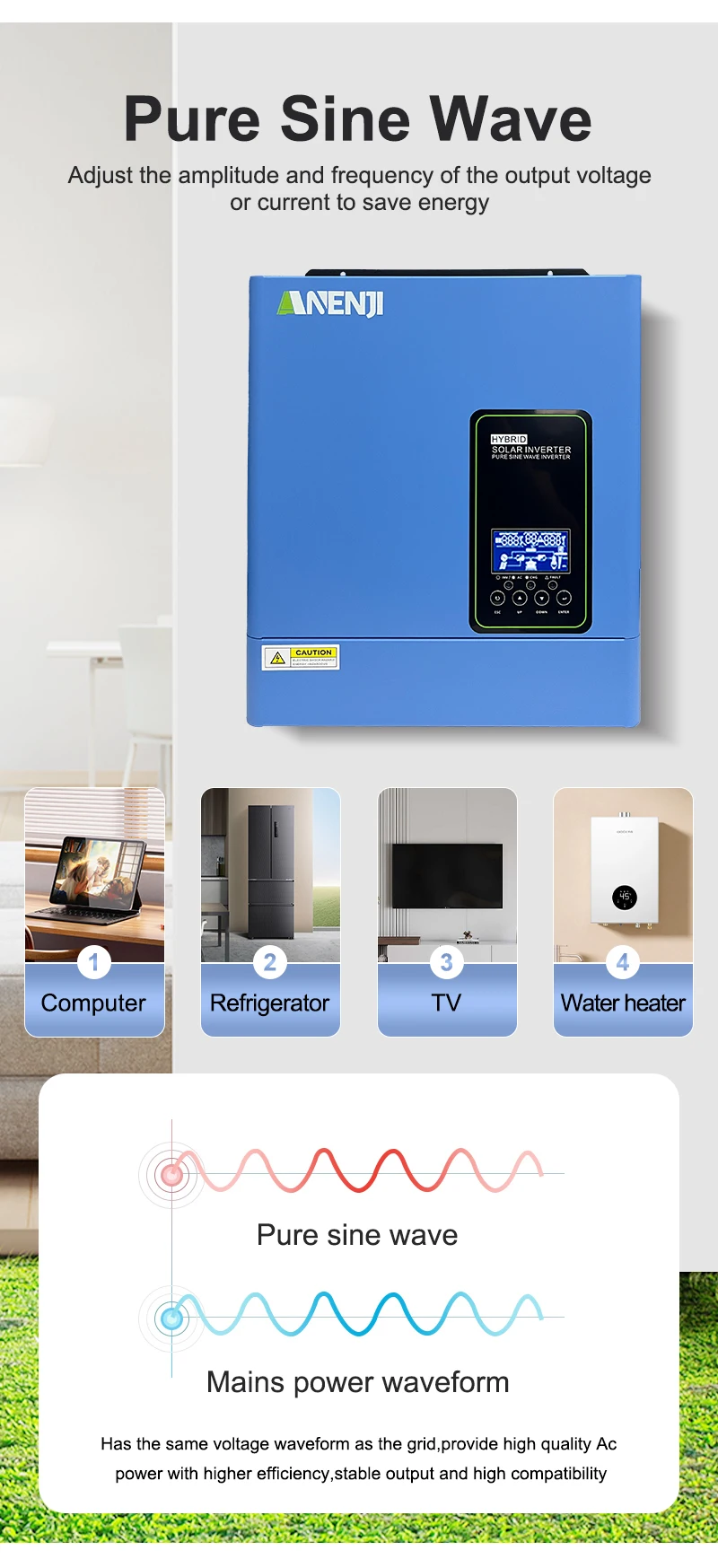 24V 3000W 120V off grid solar inverter 4000W maximum PV input pure sine wave built-in 100A MPPT hybrid inverter US stock
