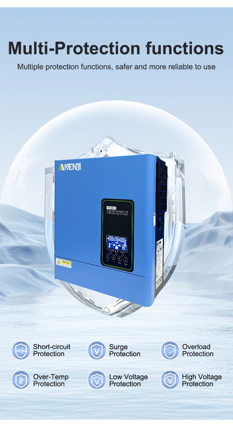 24V 3000W 120V off grid solar inverter 4000W maximum PV input pure sine wave built-in 100A MPPT hybrid inverter US stock