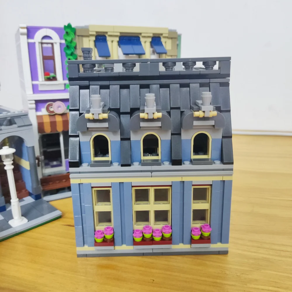 Creative Expert Street View Police Station Building Blocks Pet Store Model Assembly Sets Desk Decor Bricks Toys Gift For Adults