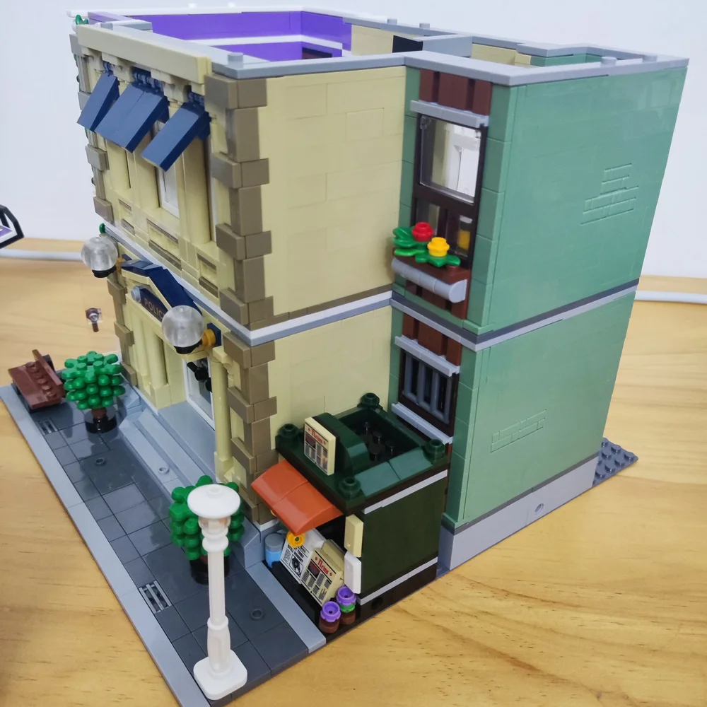 Creative Expert Street View Police Station Building Blocks Pet Store Model Assembly Sets Desk Decor Bricks Toys Gift For Adults