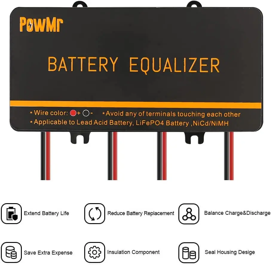 US Stock 24V 2×12V and 48V 4×12V or 8×12V or More Battery Equalizer Voltage Balancer Extend Batteries Life 1 Year and More for Batteries