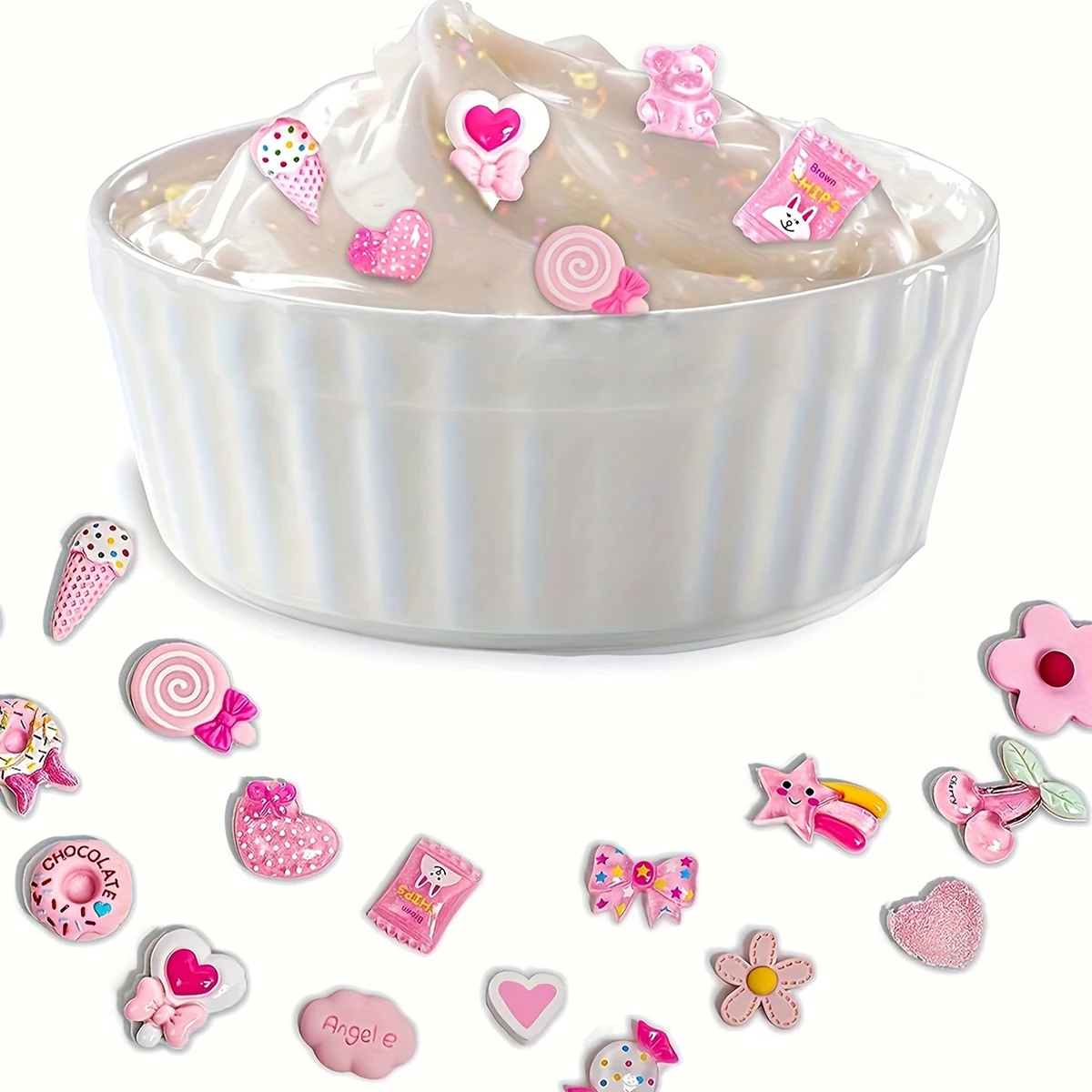100 Pieces Slime Charms Mixed Candy Sweets,Resin Fake Candy Nail Charms, Assorted Slime Making Supplies For Dly Scrapbooking Cra