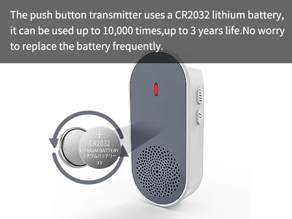 PGST Wireless Doorbell Door Bell Music Melody Remind Smart Home Security Alarm 1000FT 433MHz US Plug 1Doorbell and 2Remote