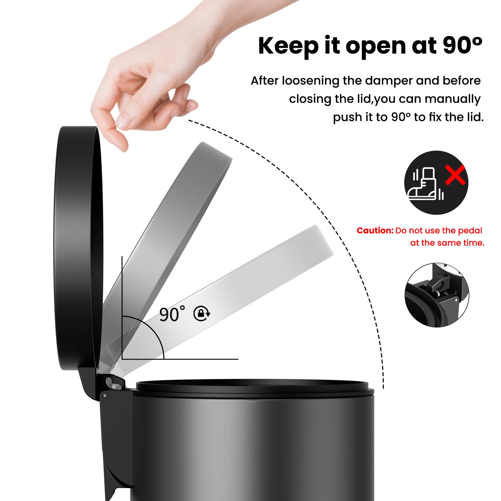 mVm Foot-operated trash can, 3L/5L/12L/20L/30L,  suitable for kitchens, living rooms, bathrooms, offices, round design.