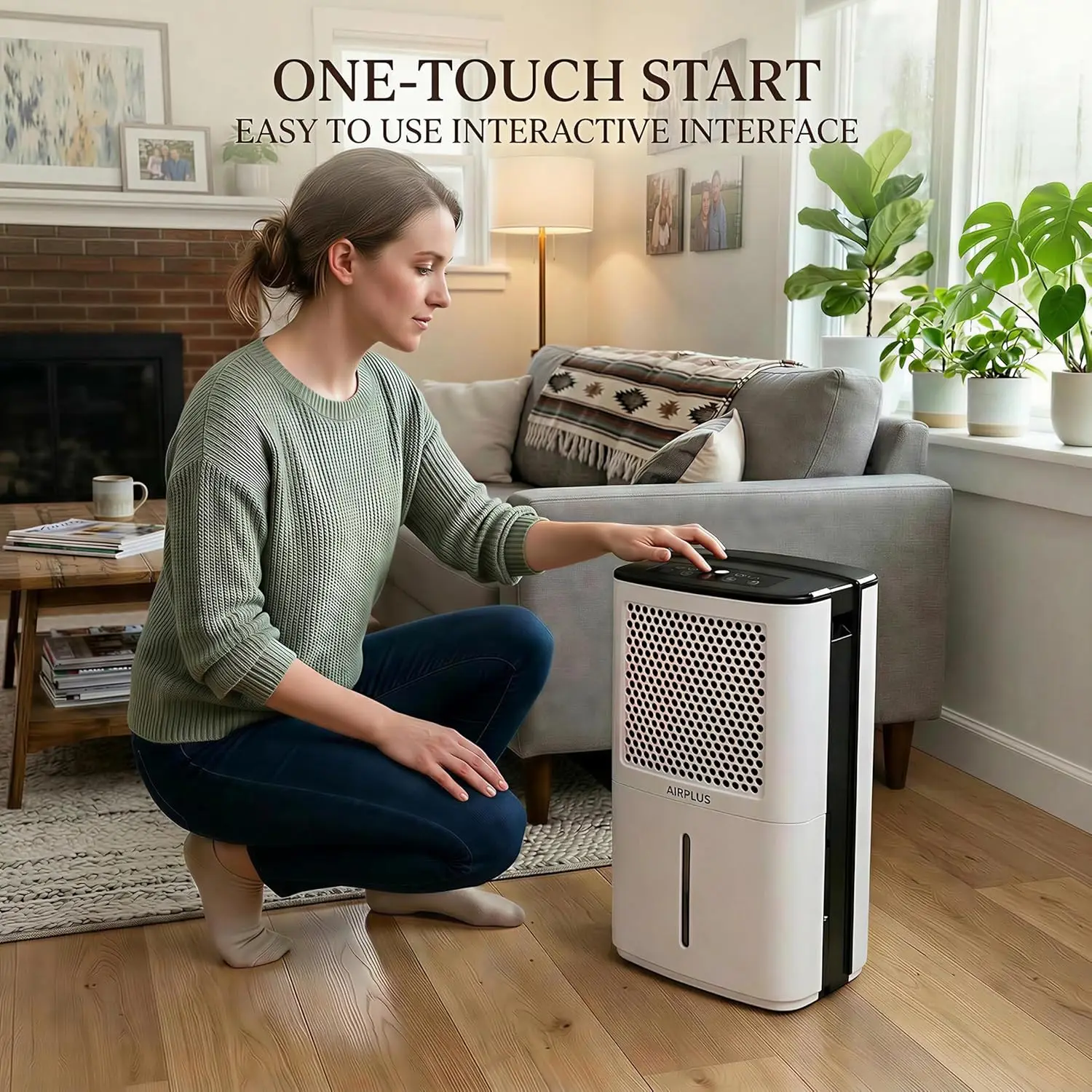 AIRPLUS 4500 Sq. Ft Dehumidifiers for Home, 70 Pints Dehumidifier for Basement with Drain Hose, Continuous Drainage, Intelligent Humidistat, Dehumidifier for Bathroom, Bedroom, Large Room
