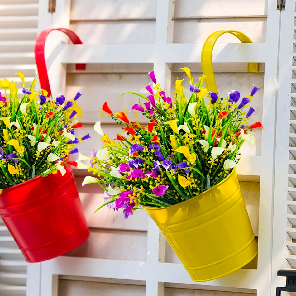 10/20 Pcs Indoor/Outdoor Calla Lily Artificial Flowers, Colorful UV-resistant Plastic Material for Home Garden, Planters, Porch