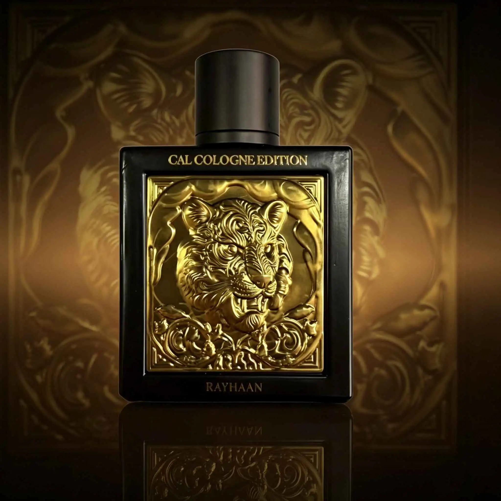 Rayhaan perfume for men in the Year of the Tiger. The black gold relief bottle shows the king's aura. The spicy wood tone is wrapped with steady musk, lasting, easy to shape the domineering and mature male charm