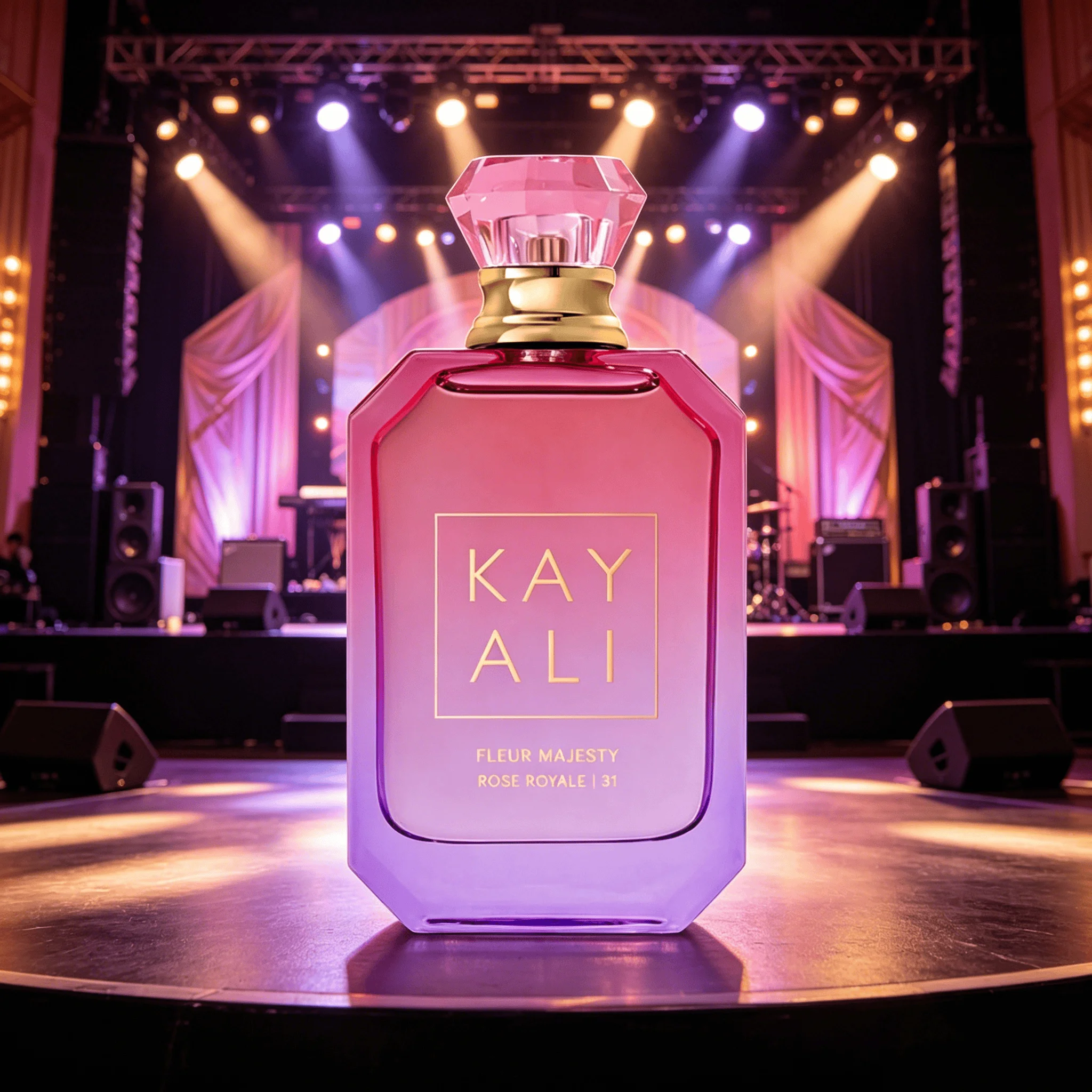 Kayali(31) Fleur Majesty Rose Royale Eau De Parfum Long Lasting Luxurious Rich Rose Floral Fragrance Women Perfume Gradient Pink Purple Bottle Party Stage Glam Scent Gift for Ladies