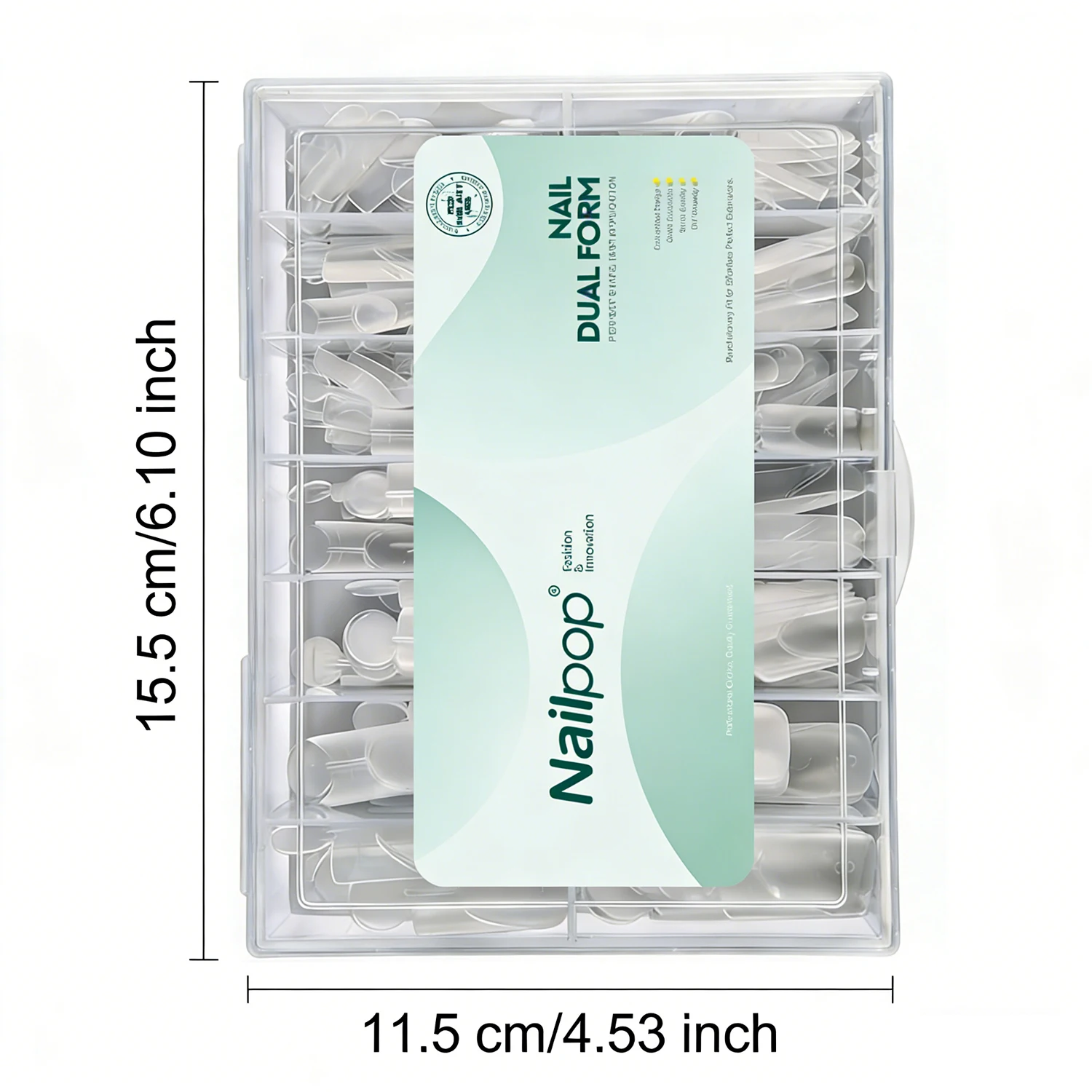French Line Dual Forms Nail Extension Tips with Matte Inner, F1 Plastic Molds for Polygel & Acrylic, 140pcs 14 Sizes