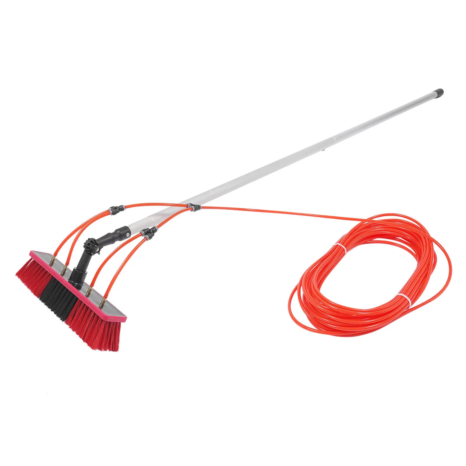 24.3 Ft Water Fed Pole Kit, 3 in 1 Extendable Solar Panel Cleaning Brush Pole Water Fed Pole Kit Outdoor Tall Window Cleaner for Window, Solar Panel, High-Altitude Clean