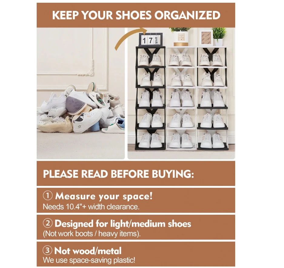 Multi-tier Vertical Shoes Storage Rack 6-9 Layers X-shaped Detachable Plastic Shoe Organizer Lightweight Easy Disassembly Household Space Saving Shoe Shelf Stackable Design Footwear Storage Holder For Indoor Home Bedroom Entrance Shoe Organization