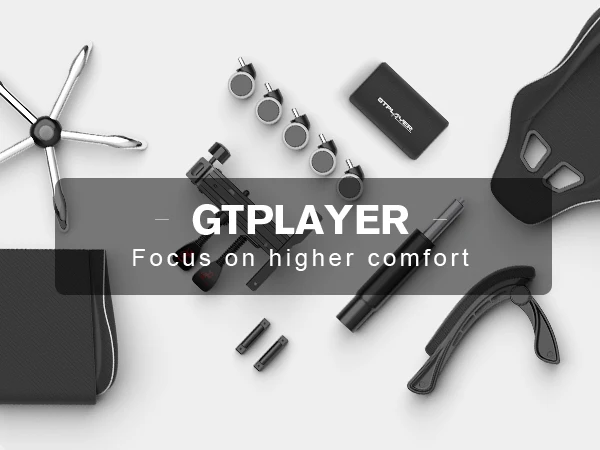 GTPLAYER Gaming Chair with Footrest, Lumbar Support, Adjustable Height, Swivel, Headrest for Office/Gaming